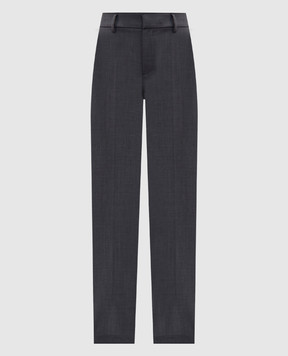 Brunello Cucinelli Сірі штани з вовною з ланцюжком моніль M0W07P8584