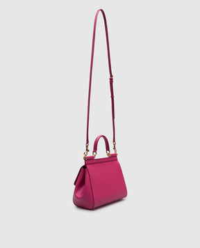 Dolce&Gabbana Рожева шкіряна сумка Sicily з логотипом BB6003A1001