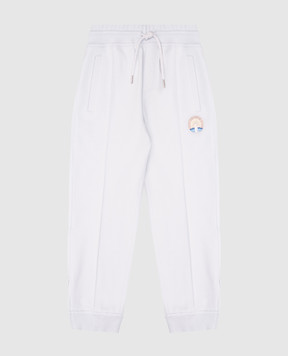 Brunello Cucinelli Детские голубые джогеры с принтом BW863E352B