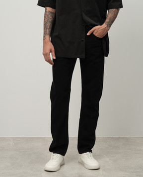 Off-White Чорні джинси з патчем логотипа OMYA175F24DEN002