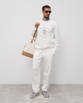 Brunello Cucinelli Белый свитшот с брендовым принтом MW8633380G