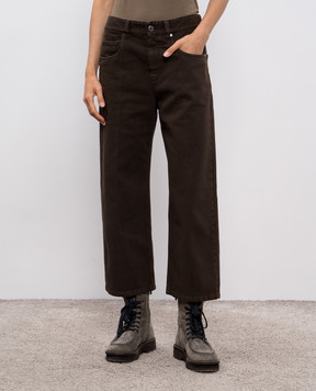 Brunello Cucinelli Коричневі джинси Contemporary Square з логотипом M0H81P4008