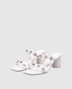 Alexander Wang Білі шкіряні мюлі Rexa із заклепками 30125S012