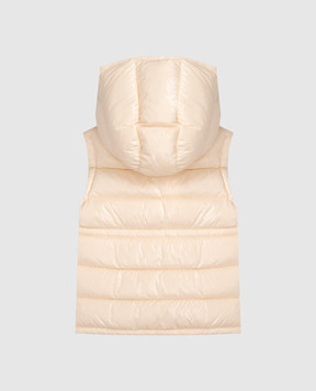 Moncler ENFANT Детский бежевый пуховый жилет с нашивкой логотипа K29541A00045597Z8810