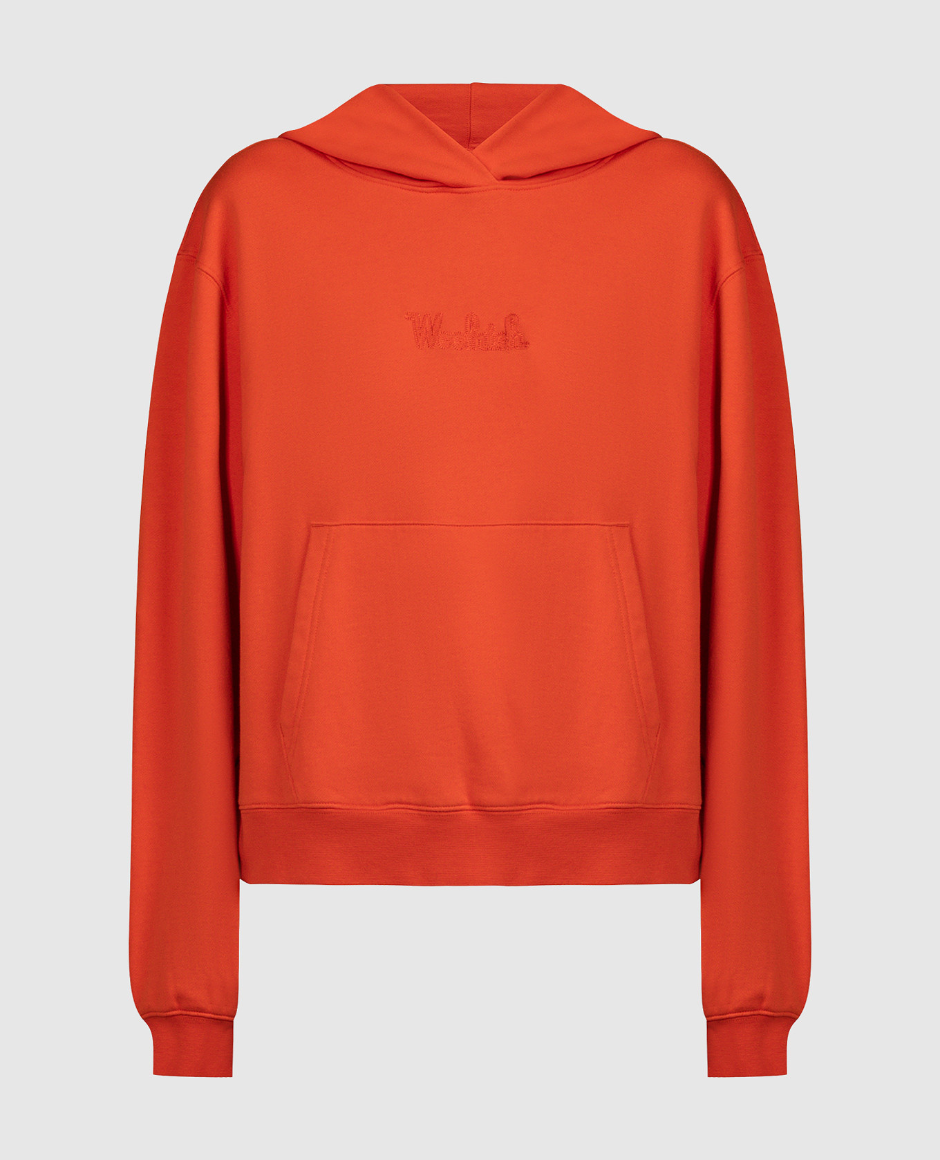 Orange hoodie with logo embroidery