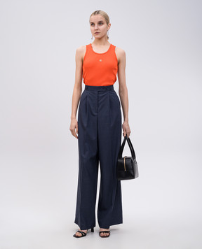 Givenchy Помаранчевий топ в рубчик з емблемою BW70CH3YQS