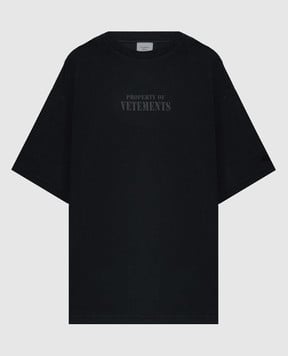 Vetements Чорна футболка з принтом логотипа UE64TR330B