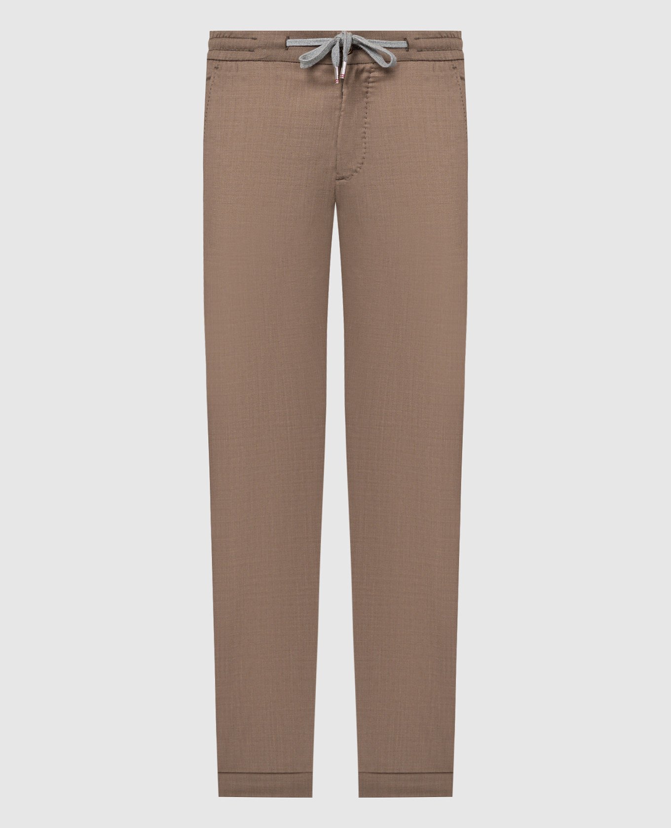 CARACCIOLO brown pants made of wool and silk