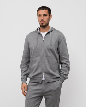 Brunello Cucinelli Серая меланжевая спортивная куртка MM8319069G
