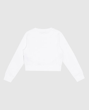 Balmain Дитячий білий світшот з принтом логотипа BU4A80Z00011214