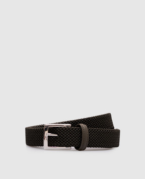 Kiton Зелений ремінь з плетінням USC3688N01154