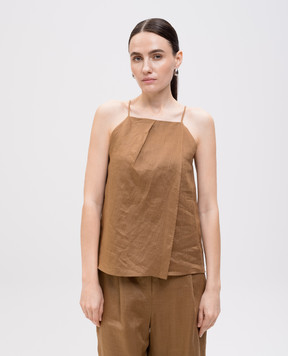 Max Mara Коричневий топ SUMMER з рамі SUMMER