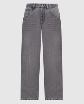 Brunello Cucinelli Сірі джинси з ланцюжком моніль MA095P5847