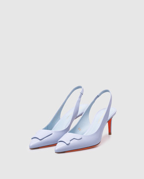 Santoni Голубые кожаные слингбеки Sibil WDLS71474HA2TSZA