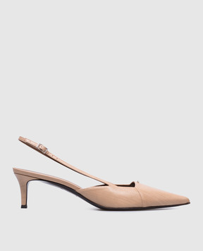 Giuseppe Zanotti Бежеві шкіряні мюлі Raquel з кристалами E550002