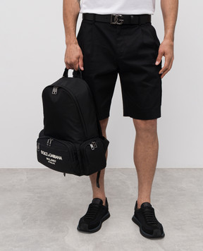 Dolce&Gabbana Чорний рюкзак з фактурним логотипом BM2197AG182