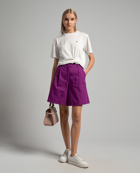 Max Mara Weekend Фиолетовые шорты Ecuba со льном ECUBA