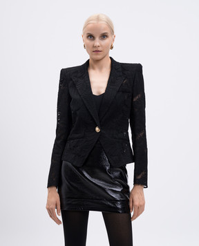 Balmain Чорний жакет з мережива FF1SG230CG08