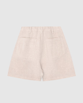 Brunello Cucinelli Дитячі бежеві шорти з льону з люрексом BH547S285C