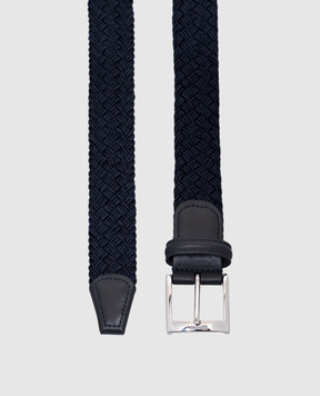 Kiton Синій ремінь з плетінням USC3127N01180