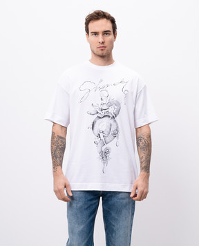Givenchy Белая футболка с принтом логотипа BM71MG3YPX