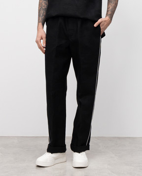 Dolce&Gabbana Чорні штани з льону та шовку GVRMATFU4MC