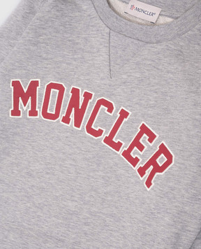 Moncler ENFANT Дитячий сірий меланжевий світшот з логотипом K19548G0000489AKM1214