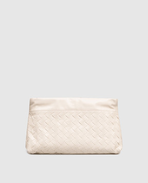 Bottega Veneta Біла шкіряна сумка-кісет Notte 839394V3IV0