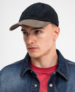 Palm Angels Черная кепка с логотипом PMLB104F24FAB008