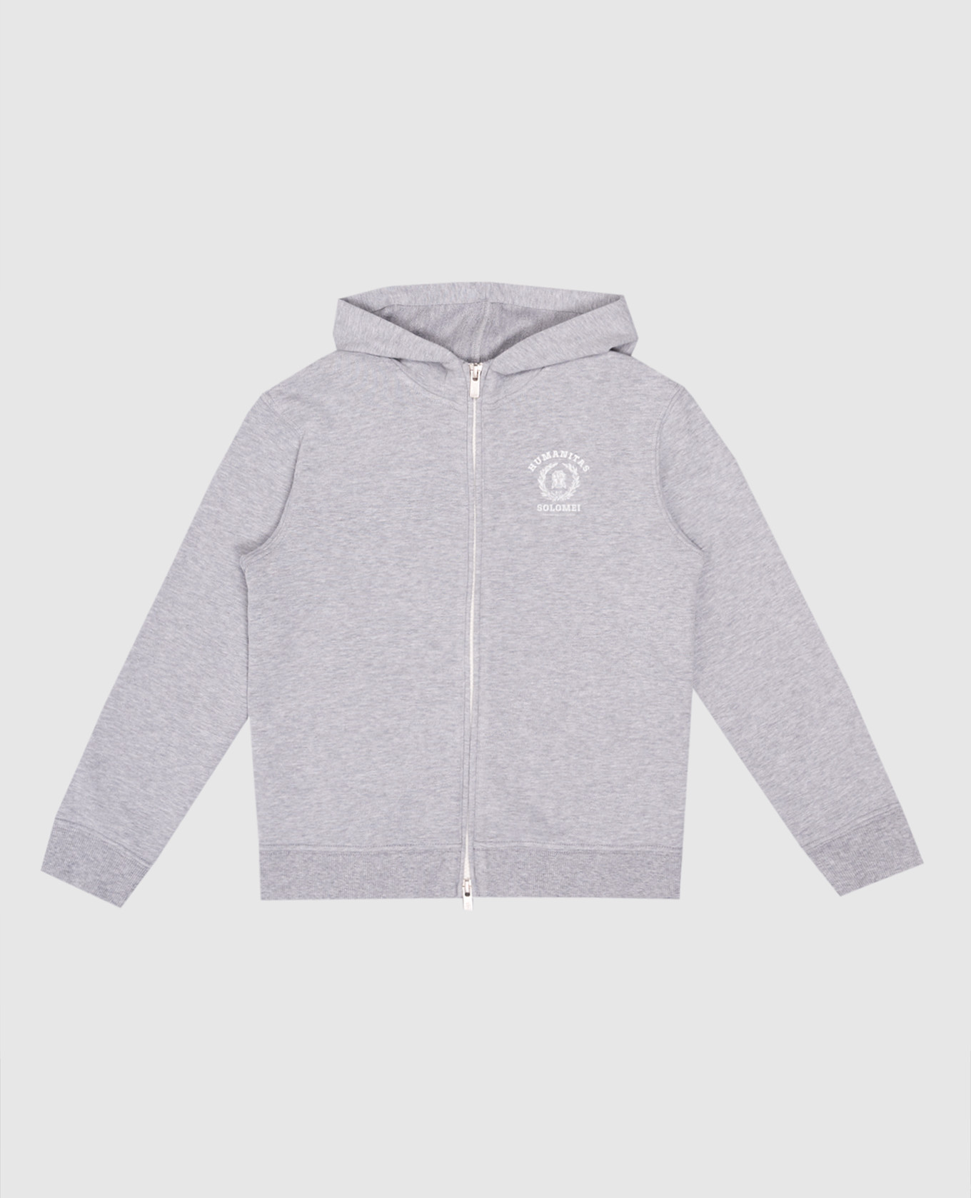 Gray sports jacket with logo embroidery
