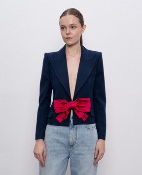 Valentino Синій жакет з бантом 6B0CEI3298T