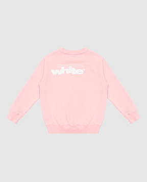 Off-White Дитячий рожевий світшот з принтом логотипа OGBA001S25FLE002