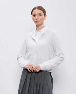 Peserico Білий кардиган з вовною та кашеміром з люрексом S99619F0709253