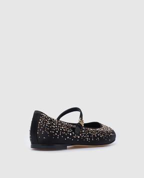 Dolce&Gabbana Детские черные балетки с кристаллами D11274A5723
