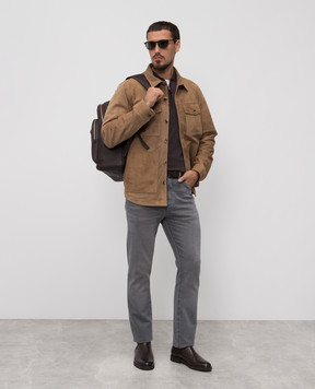 Canali Серое поло из шерсти MK01149C0572
