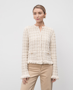 Twinset Бежевий кардиган з люрексом 251TP3571