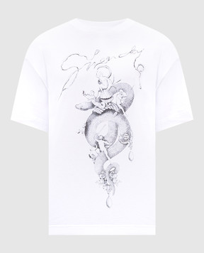 Givenchy Белая футболка с принтом логотипа BM71MG3YPX