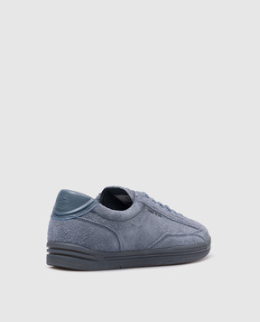 Stone Island Блакитні замшеві кеди з логотипом 80FWS0101