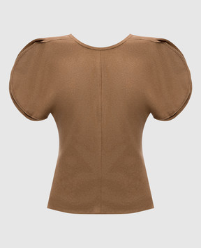 Victoria Beckham Коричневый топ из шерсти и кашемира 1425WTP006579B