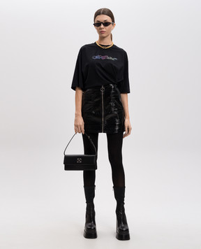 Off-White Черная футболка с принтом San Matthew OWAA134S25JER004