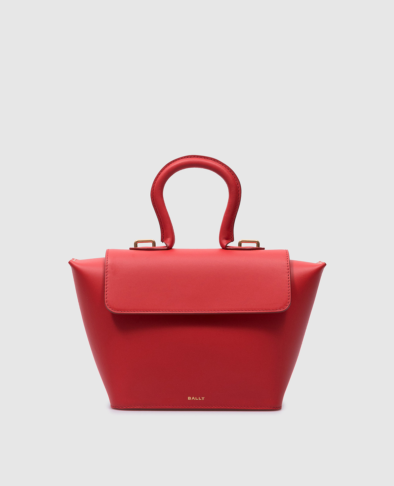 Красная кожаная сумка Belle с логотипом