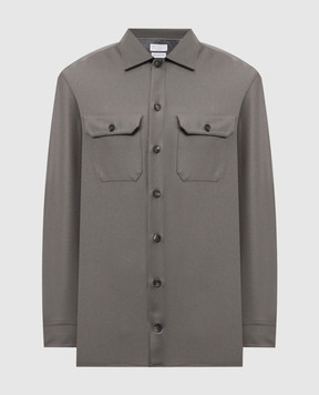 Brunello Cucinelli Сіра сорочка з вовни M038P0720