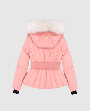 Christian Dior Детская розовая куртка с мехом с нашивкой логотипа 7HBM17PUFC1012
