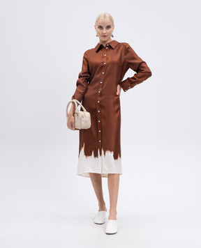 PROENZA SCHOULER Коричнева сукня-сорочка Amaya із шовку R2533035BSP178
