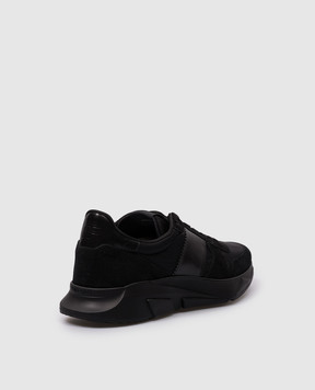 Tom Ford Черные кроссовки CAMBRIDGE с логотипом. J1262LCL200N