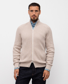 Brunello Cucinelli Бежевий кардиган з кашеміру MNI708616