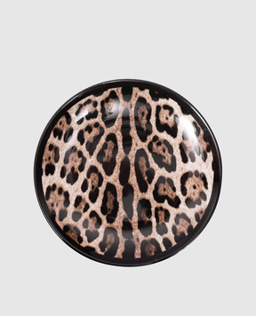 Dolce&Gabbana Набор фарфоровых тарелок для хлеба в анималистичный принт. TC0S02TCA71