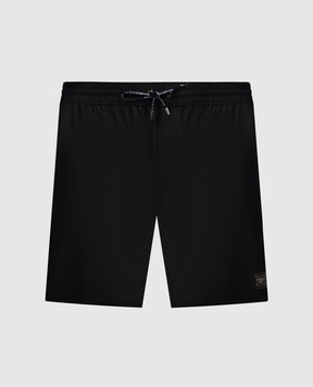 Dolce&Gabbana Черные шорты для плавания с логотип патч M4E45TONO06