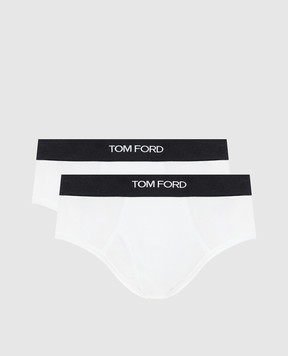 Tom Ford Набор белых трусов с логотипом. T4XC11040