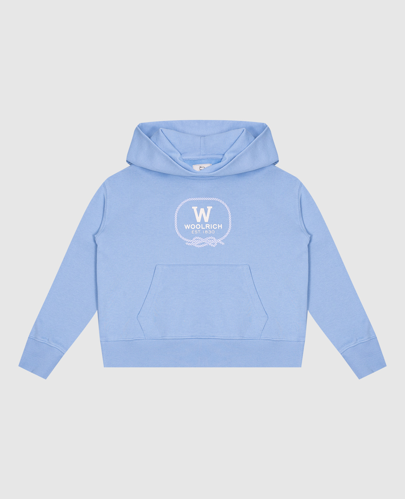 Baby blue hoodie with logo print